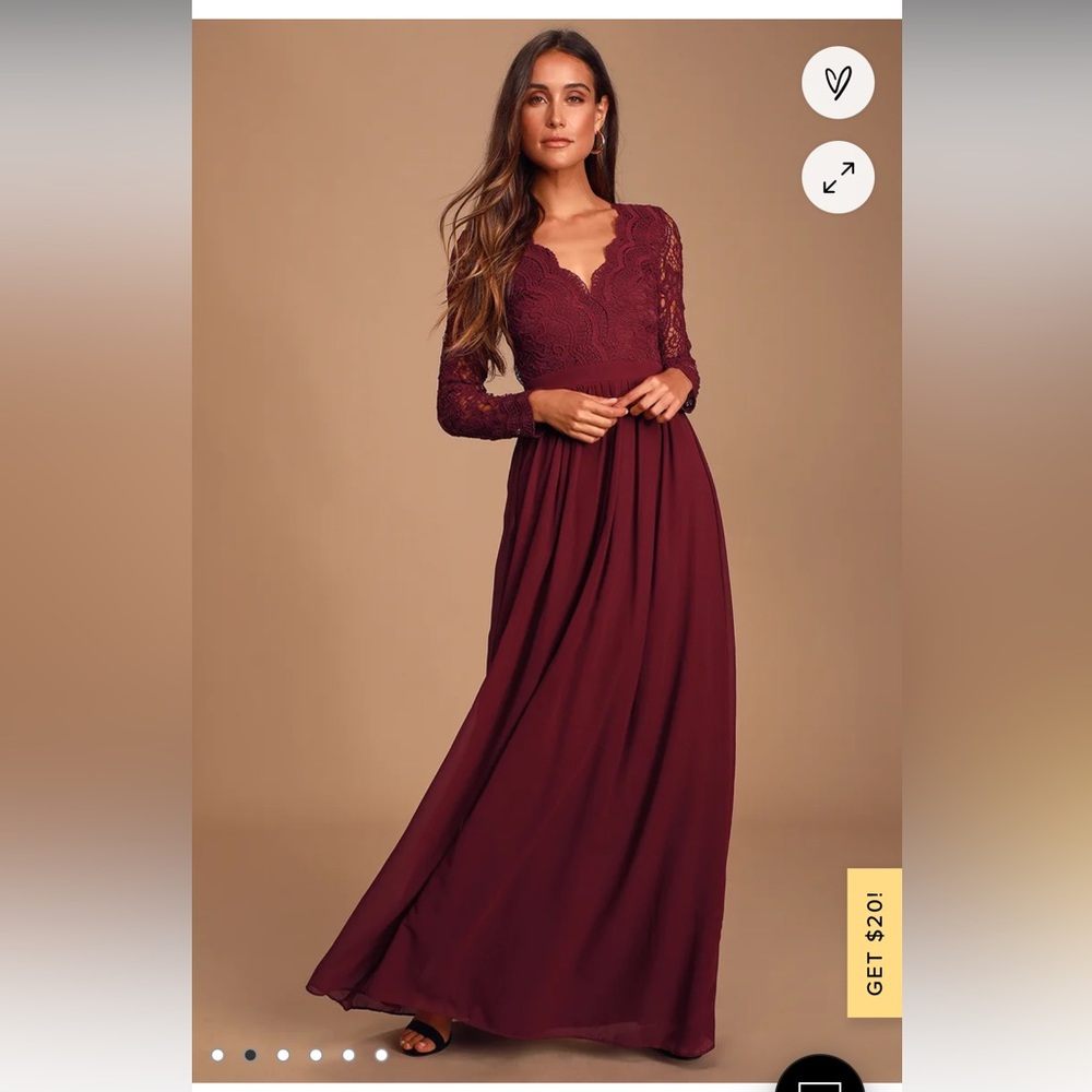 Awaken My Love Burgundy Long Sleeve Lace Maxi Dress Lulus